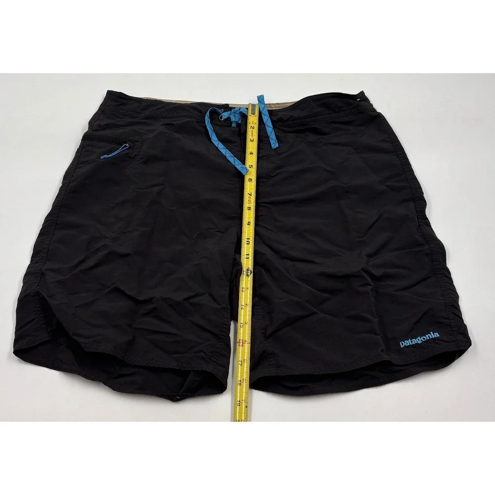 Patagonia Men's 36 Black Board Swim Trunks Nylon Fish Print Lining‎ Shorts